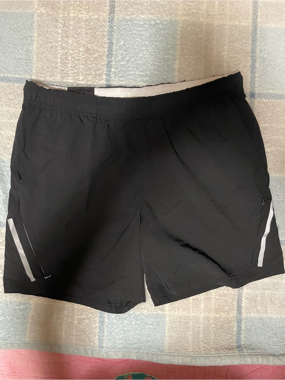 Black Men's Athletic Performance Shorts with Reflective Accents